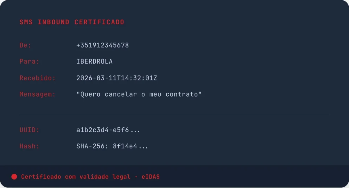 SMS Inbound Certificado